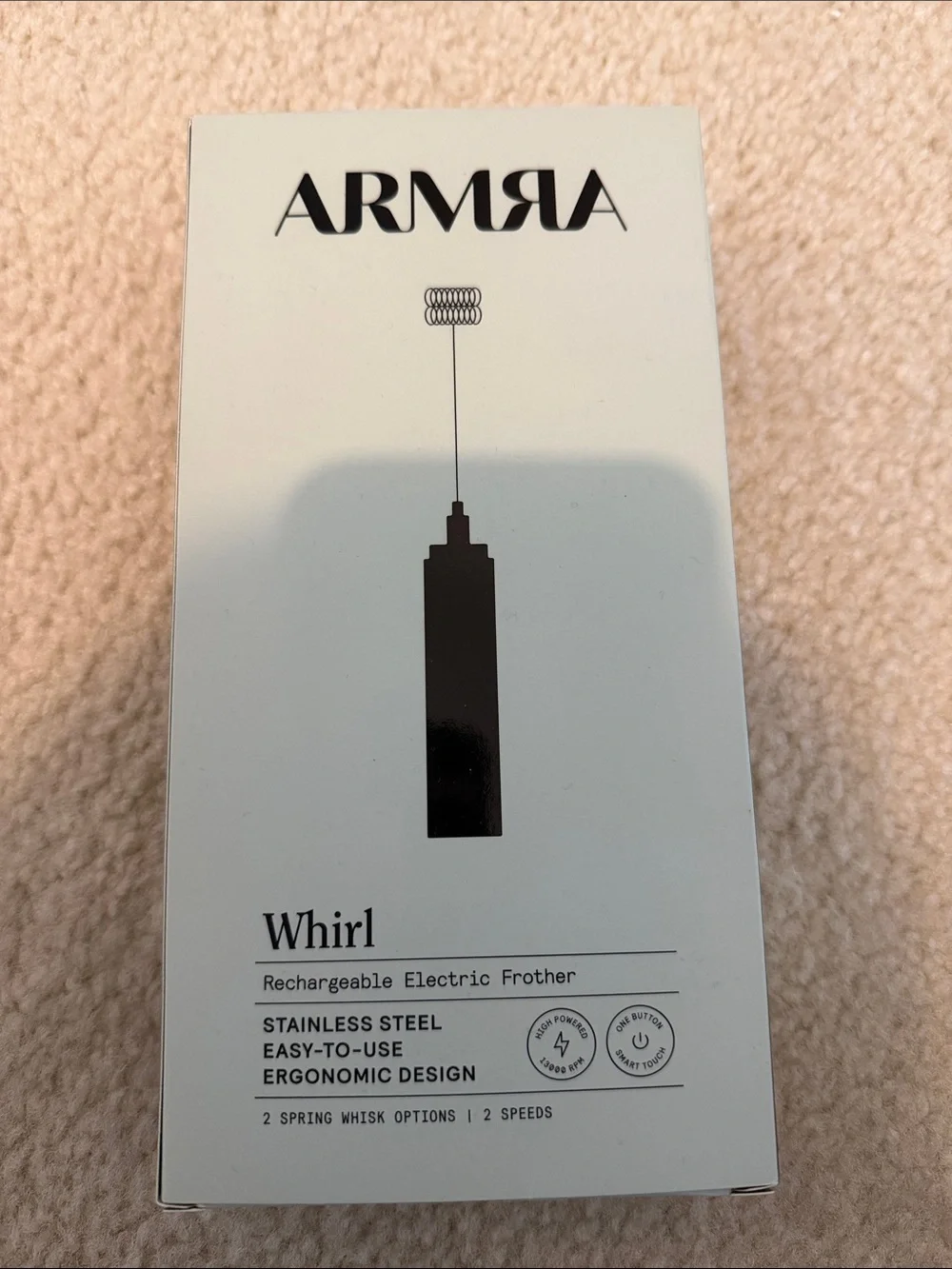 ARMRA Whirl Rechargeable Electric Frother — White